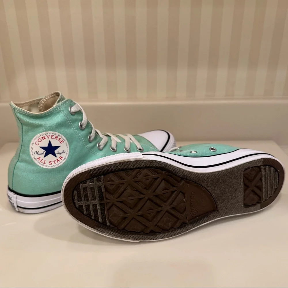 Converse Chuck Taylor All Star High Top Beach Glass Green Sneakers - Picture 12 of 16